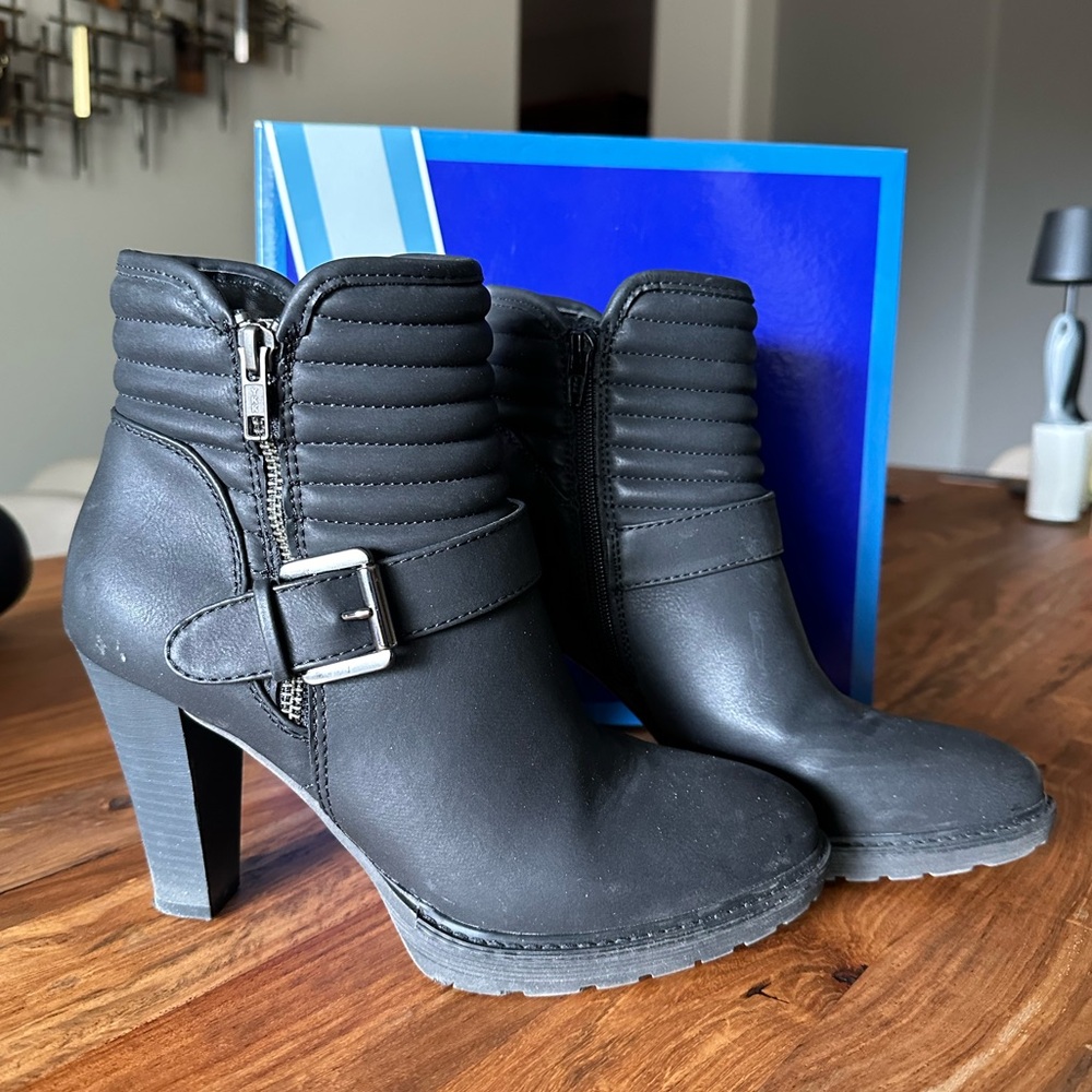 Black Ankle Boots with Buckle Detail